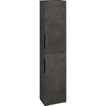 Koupelnový nábytek Dřevojas Vysoká skříň DOS SV1D2 35 - D16 Beton tmavý / Úchytka T07 / D16 Beton tmavý / Pravé