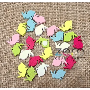 Velikonoční dekorace Zajíc dřevěný samolepicí (24 ks) - barevná (mix)