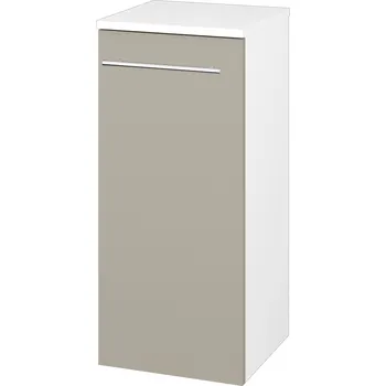 Koupelnový nábytek Dřevojas Nízká skříňka DOS SND 35 - N01 Bílá lesk / Úchytka T02 / M05 Béžová mat / Levé