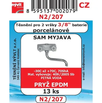 Sada těsnění Nývlt různé druhy - N2/207 pro 3/8" vršky porcel. baterií