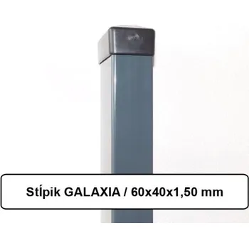 Pletivo RETIC Plotový sloupek GALAXIA ZN+PVC 60x40x1,5x1600, antracitový