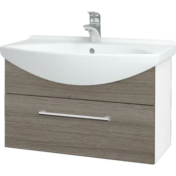 Koupelnový nábytek Dřevojas Koupelnová skříňka TAKE IT SZZ 75 - N01 Bílá lesk / Úchytka T03 / D03 Cafe