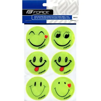 sada nálepek reflexních žlutých FORCE SMILE, 6 ks