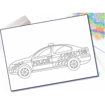 Radost v písku Šablona na pískování policejní auto Varianta: A4 (210 x 297 mm)