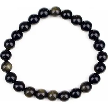 Náramek Obsidián zlatý - 8mm