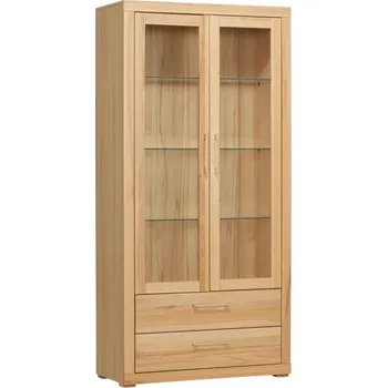 Policová skříň Vitrína jádrový BUK masiv - BERLIN BERLIN-V02-1