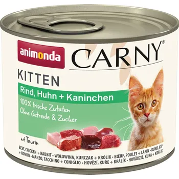 Pro kočku Animonda Carny Kitten hovězí, kuřecí a králičí maso 12 × 200 g