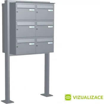 Železářství Poštovní schránka B-21 - volně stojící ve stojanu z JPU profilu - lakovaná - RAL 8017 MAT. - HNĚDÁ ČOKOLÁDOVÁ