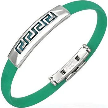 Náramek Pryžový náramek s ocelovým zapínáním a vzorem - TCL062BA