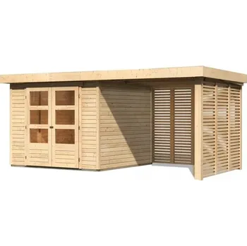 Zahrada Dřevěný zahradní domek ASKOLA 3,5 s přístavkem Lanitplast