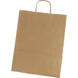 Papírová taška s krouceným uchem, délka 40,5 cm, šířka 32 cm, záložka 13 cm, hnědá