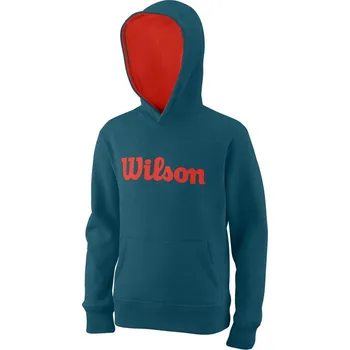 Pánská mikina Wilson Y Script Cotton PO Hoody Blue Coral (S)
