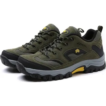 Pánské tenisky Kotníkové pánské boty na hory trekové prodyšné tenisky Barva: Zelená, Velikost: 46