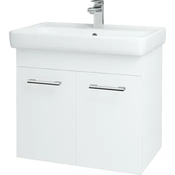 Koupelnový nábytek Dřevojas Koupelnová skříňka Q DVEŘOVÉ SZD2 70 - N01 Bílá lesk / Úchytka T03 / L01 Bílá vysoký lesk