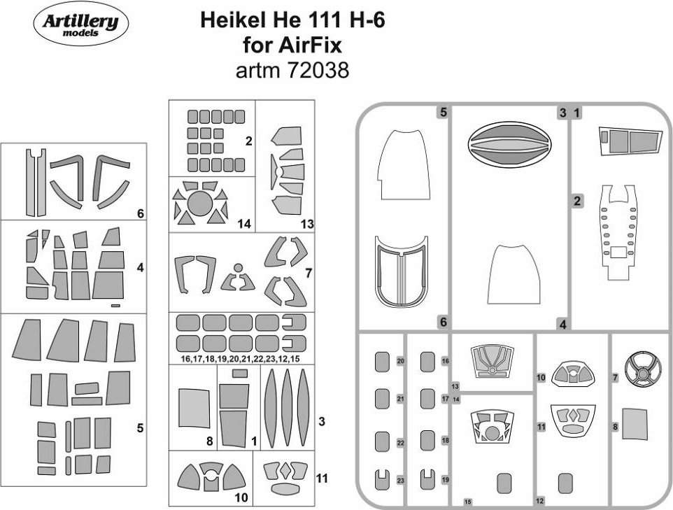 1/72 Masks for Heinkel He 111 H-6 (AIRFIX)