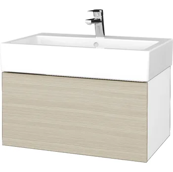 Koupelnový nábytek Dřevojas Koupelnová skříňka VARIANTE SZZ 70 pro umyvadlo Duravit Vero - N01 Bílá lesk / D04 Dub