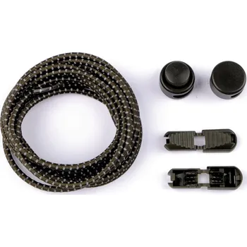 Tkaničky do bot Reflexní elastické samozavazovací tkaničky délka 120 cm, barva 10 (15) zelená khaki