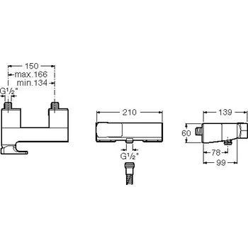 Vodovodní baterie ROCA L90 sprchová nástěnná baterie A5A2101C00