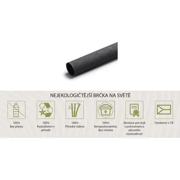 Brčko d 6mm, 21cm, 60ks, CHARCOAL BLACK, ECO 100%rec.