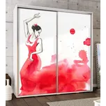 Maridex Moderní šatní skříň s posuvnými dvířky s motivem Penelopa 205 maride Maridex Penelopa motiv 205: Flamenco