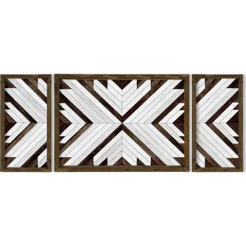 Obraz Sada obrazů WOODEN JIGSAW 120 x 50 cm 3 kusy