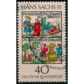Poštovní známka (1976) MiNr. 877 - O - Německo - Hans Sachs (1)