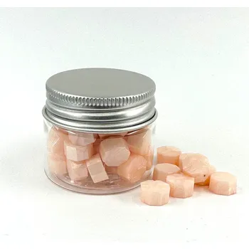 Pečeť Pečetní vosk, SVĚTLE RŮŽOVÉ, granulky, 4x3,4 cm, cca 52 kousků, 61g/bal.