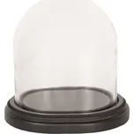 Černý oválný podnos se skleněným poklopem - 17*14*18 cm