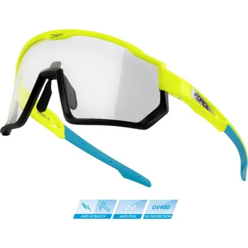 cyklistické brýle brýle FORCE DRIFT fluo-černé,fotochromatické sklo