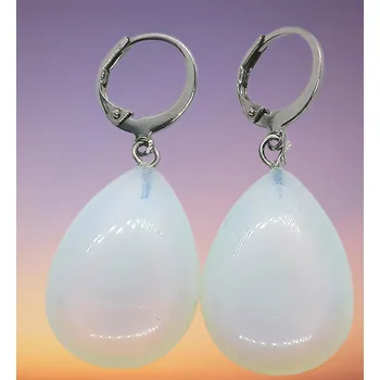 Náušnice Opalitové naušnice kapka (s chirurgickou ocelí)