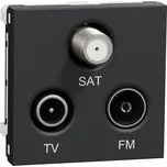 zásuvka R/TV/SAT s F-konektorem koncová, 2M, Antracit Unica NU345054