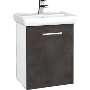 Koupelnový nábytek Dřevojas Koupelnová skříňka DOOR SZD 50 - N01 Bílá lesk / Úchytka T03 / D16 Beton tmavý / Pravé