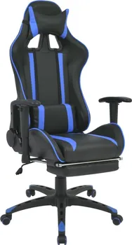 Polohovací kancelářská židle s podnožkou 70 x 71 x 126-136 cm černá/modrá