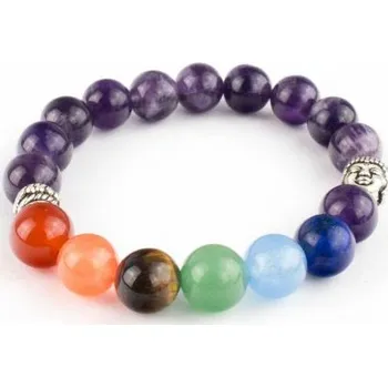Náramek Čakrový - ametyst - buddha 10mm