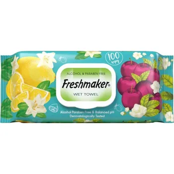 Vlhčený ubrousek FRESHMAKER VLHČENÉ UBROUSKY S VŮNÍ CITRÓN, TŘEŠEŇ 100 KS