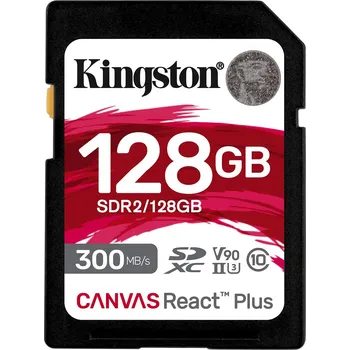 Kingston Canvas React Plus SDXC 256 GB UHS-II U3 V90, 128 GB