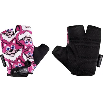 Cyklistické rukavice rukavice FORCE WOLFIE KID, růžové S