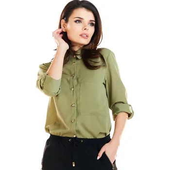 Dámská košile Košile klasického střihu s nastavitelnou délkou A275 Barva: Khaki, Velikost: XL