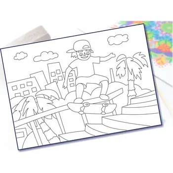 Radost v písku Šablona na pískování skejťák Varianta: A4 (210 x 297 mm)