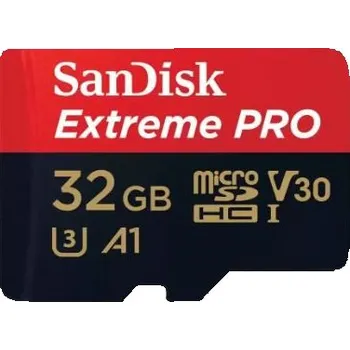 Paměťová karta SanDisk Micro SDXC karta 32GB Extreme PRO&nbsp;(100MB/s, Class 10 UHS-I V30) + adaptér