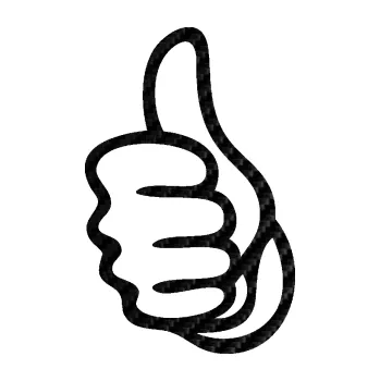 Samolepící dekorace SAMOLEPKA Ruka 001 levá palec nahoru (50 - 3D karbon černý) NA AUTO, NÁLEPKA, FÓLIE, POLEP, TUNING, VLASTNÍ TEXT, TISK, AUTOSAMOLEPKY.cz, POLEPY, OBRÁZEK, LOGO, SAMOLEPKY