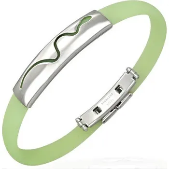 Náramek Pryžový náramek s ocelovým zapínáním a vzorem - TCL058BA