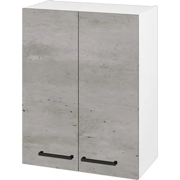Koupelnový nábytek Dřevojas Horní skříňka DOS SYD2 60 - N01 Bílá lesk / Úchytka T06 / D01 Beton