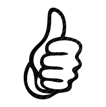 Samolepící dekorace Ruka 001 pravá palec nahoru (50 - 3D karbon černý) SAMOLEPKA NA AUTO, NÁLEPKA, FÓLIE, POLEP, TUNING, VLASTNÍ TEXT, TISK, AUTOSAMOLEPKY.cz, POLEPY, OBRÁZEK, LOGO, 3D STICKERS