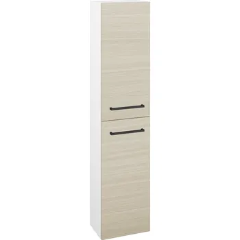 Koupelnový nábytek Dřevojas Vysoká skříň DOS SV1D2 35 - N01 Bílá lesk / Úchytka T06 / D04 Dub / Pravé