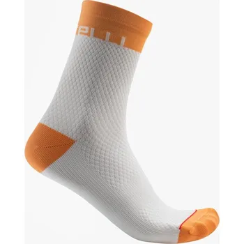 Dámské ponožky Ponožky dámské Castelli Velocissima 12 Ivory/soft orange Podkarta: S/M