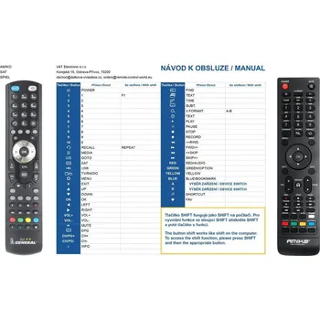 Dálkový ovladač General AMIKO SPIEL - náhradní dálkový ovladač