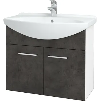 Koupelnový nábytek Dřevojas Koupelnová skříňka TAKE IT SZD2 75 - N01 Bílá lesk / Úchytka T04 / D16 Beton tmavý