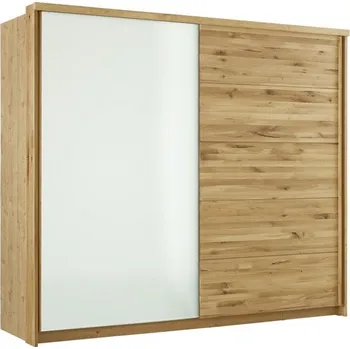 Šatní skříň ANNECY - masivní skříň divoký DUB / BÍLÁ 240x217 cm 6342 | Doprava Zdarma