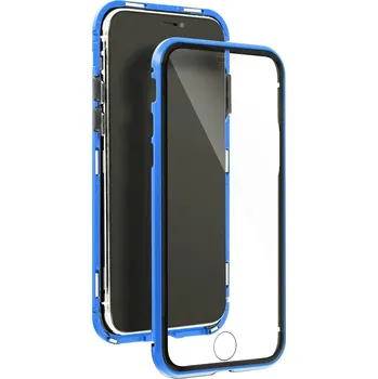 Pouzdro na mobilní telefon Beweare Magnetický oboustranný kryt s tvrzeným sklem na iPhone 12 Mini - tmavě modrý
